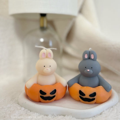 Swimming Bunny in Jack-O-Lantern